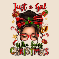 Just A Girl Who Loves Christmas Afro Messy Bun Urban Hoodie | Teevron