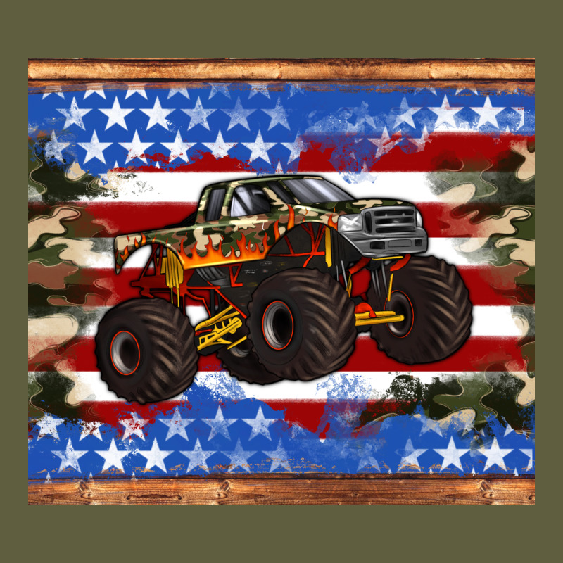 Monster Truck American Flag Tumbler Vintage Tee by Artiststas | Teevron