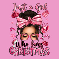 Just A Girl Who Loves Pink Christmas Messy Bun Urban Hoodie | Teevron