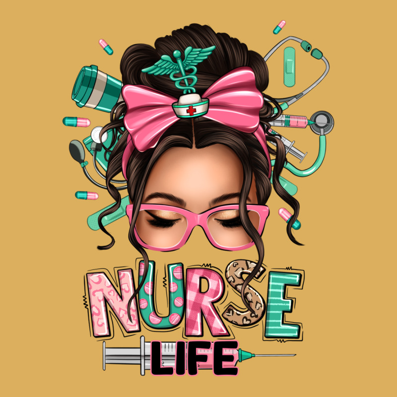 Afro Messy Bun Nurse Life Premium Hoodie by texasbilliewilder | Teevron