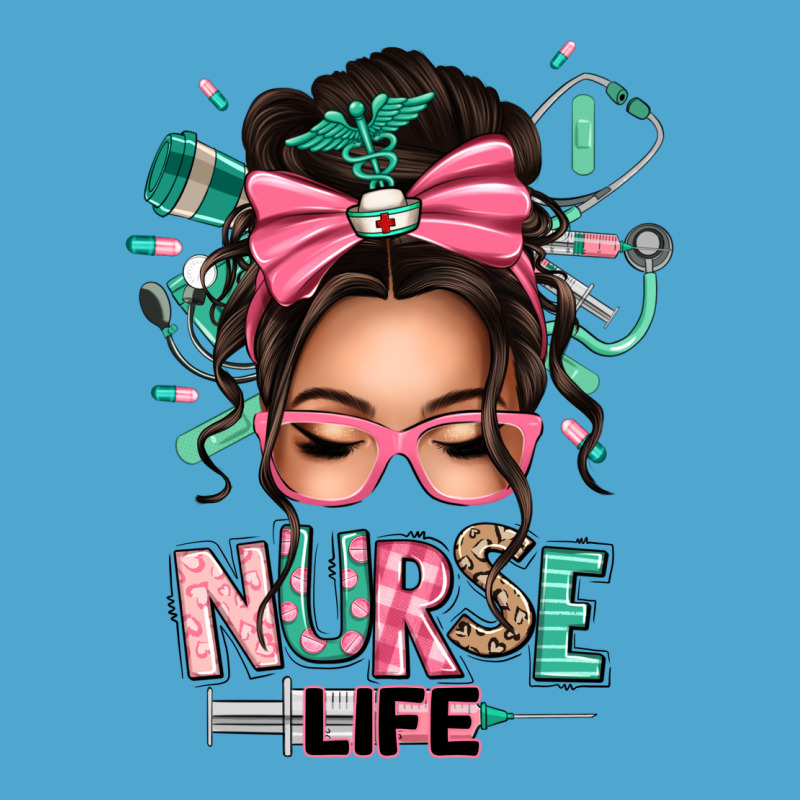 Afro Messy Bun Nurse Life Premium Hoodie by texasbilliewilder | Teevron
