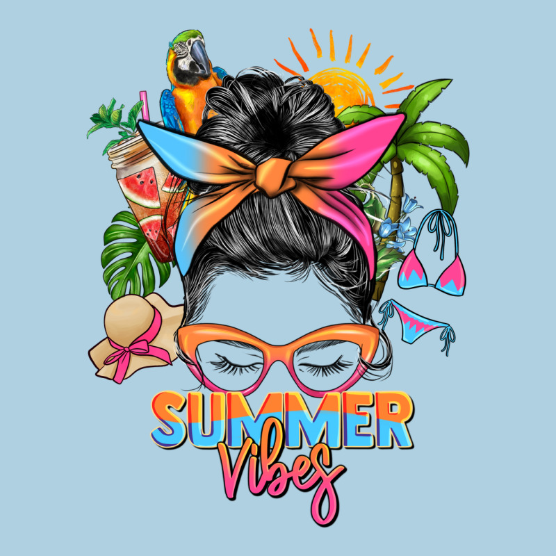Summer Vibes Messy Bun Premium Hoodie by Zillion Design Studio | Teevron