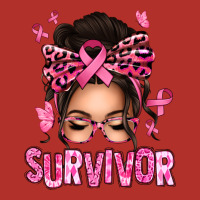 Breast Cancer Survivor Afro Messy Bun Premium Hoodie | Teevron