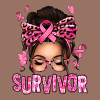 Breast Cancer Survivor Afro Messy Bun Premium Hoodie | Teevron