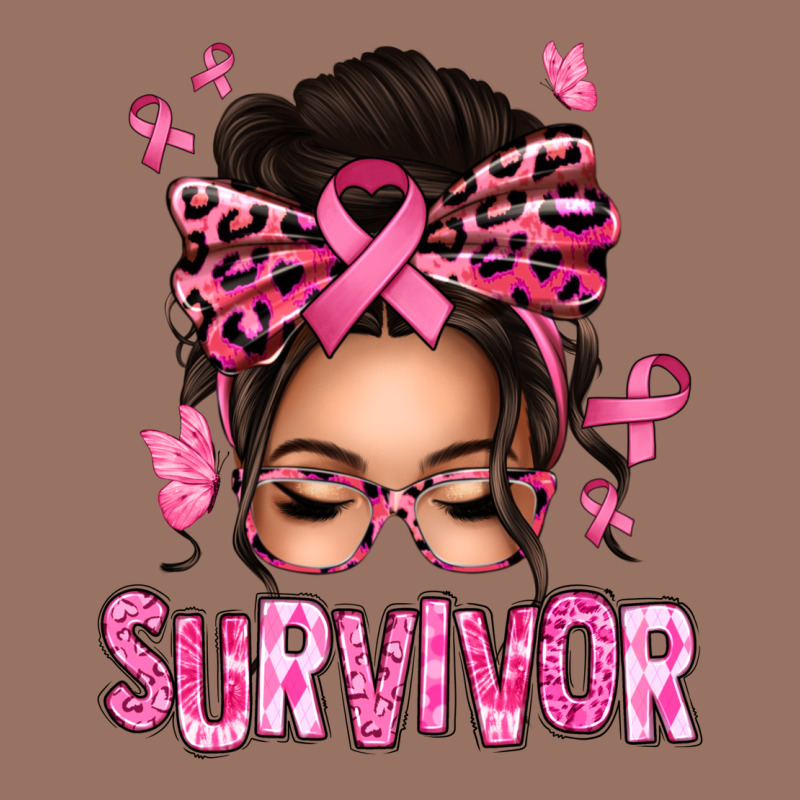 Breast Cancer Survivor Afro Messy Bun Premium Hoodie by texasbilliewilder | Teevron
