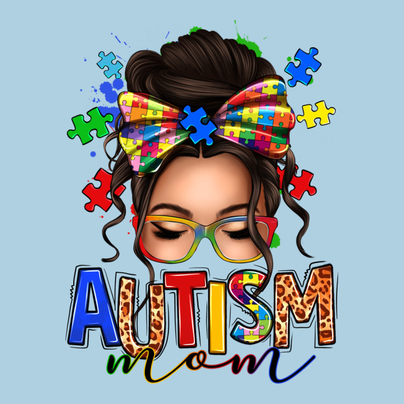 Autism Mom Afro Messy Bun Premium Hoodie by texasbilliewilder | Teevron