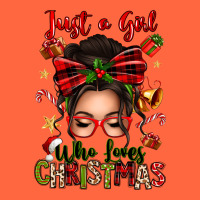 Just A Girl Who Loves Christmas Afro Messy Bun Premium Hoodie | Teevron