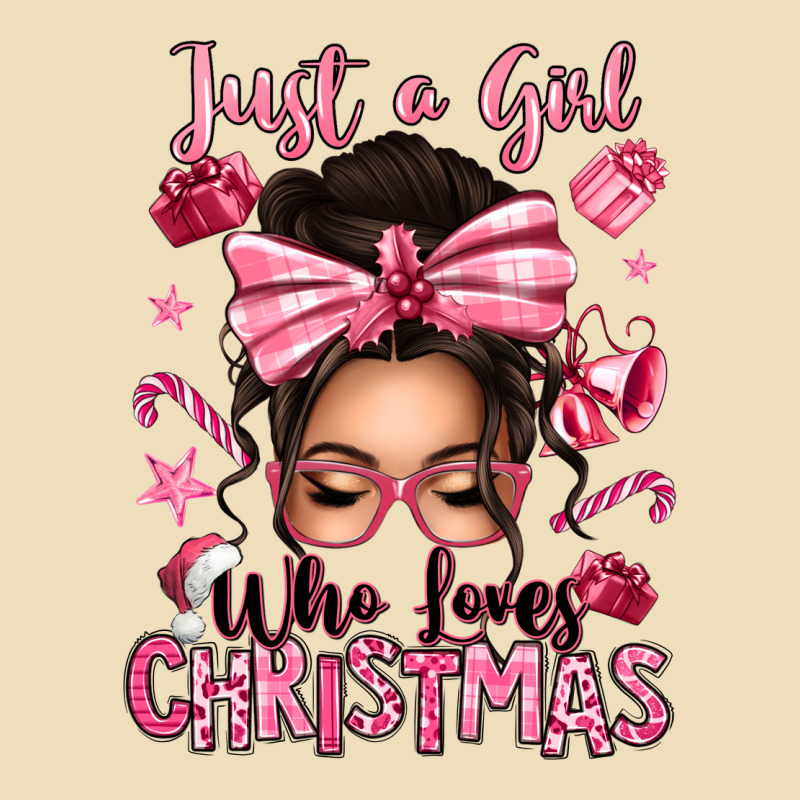 Just A Girl Who Loves Pink Christmas Messy Bun Premium Hoodie by texasbilliewilder | Teevron