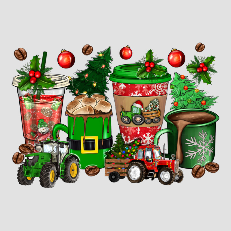 Christmas Tractor Coffee Cups Premium Hoodie by texasbilliewilder | Teevron
