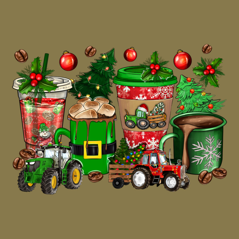 Christmas Tractor Coffee Cups Premium Hoodie by texasbilliewilder | Teevron
