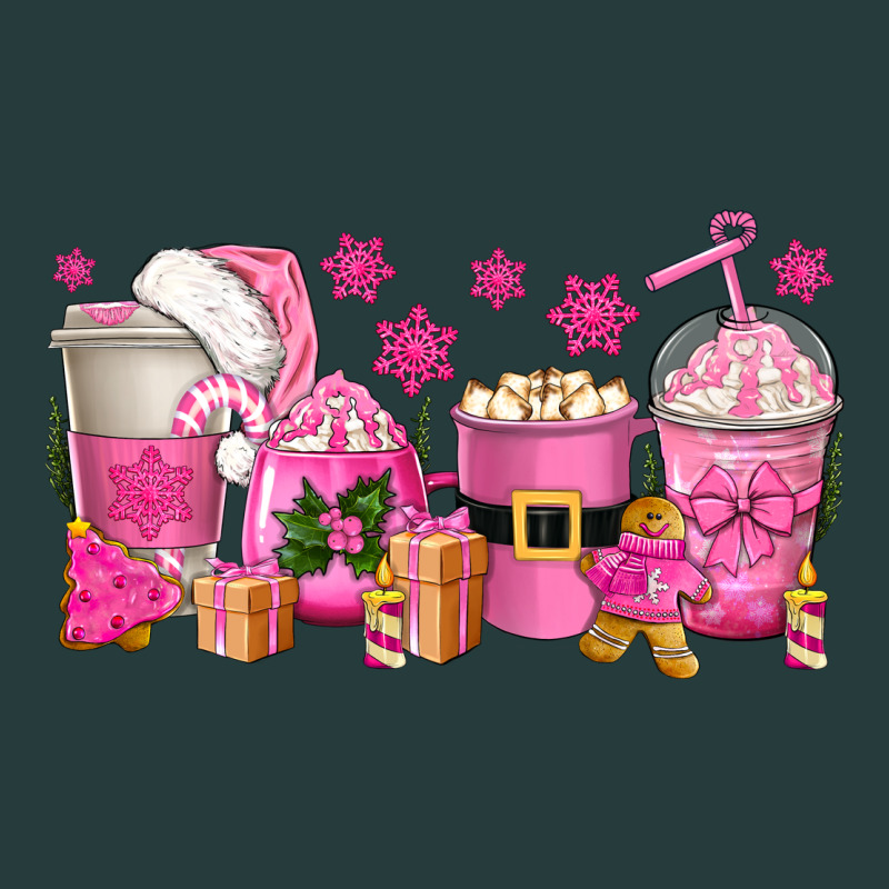 Pink Christmas Coffee Cups Premium Hoodie by texasbilliewilder | Teevron