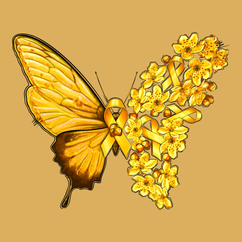 Flowers And Childhood Cancer Ribbon Butterfly Premium Hoodie by texasbilliewilder | Teevron