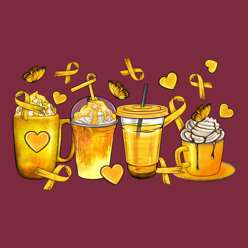 Childhood Cancer Coffee Cups Premium Hoodie by texasbilliewilder | Teevron