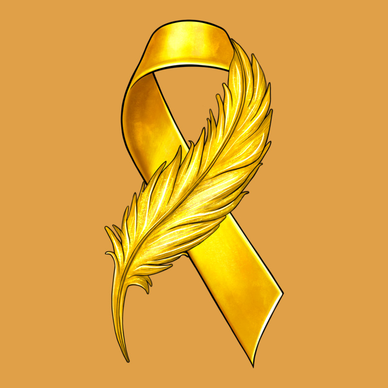 Childhood Cancer Ribbon With Feather Premium Hoodie by texasbilliewilder | Teevron
