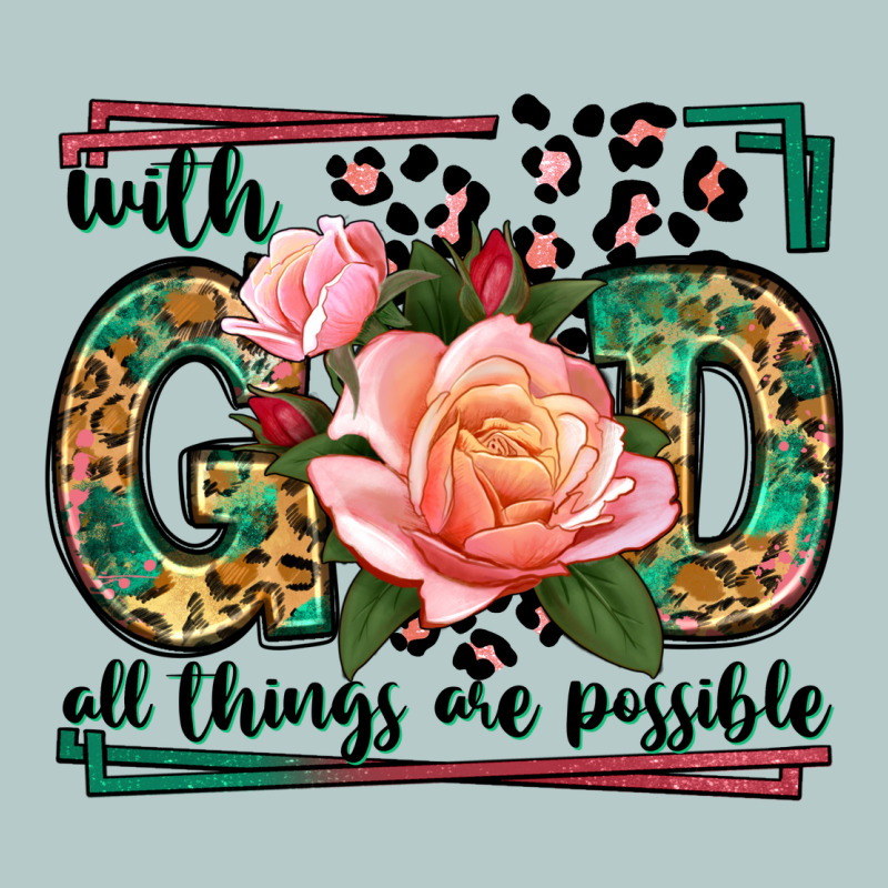 With God All Things Are Possible Leopard Frame Heavy Core Tee by LillyAllenDesigns | Teevron