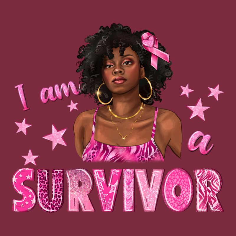 I Am A Survivor Breast Cancer With Afro Woman Premium Hoodie by texasbilliewilder | Teevron