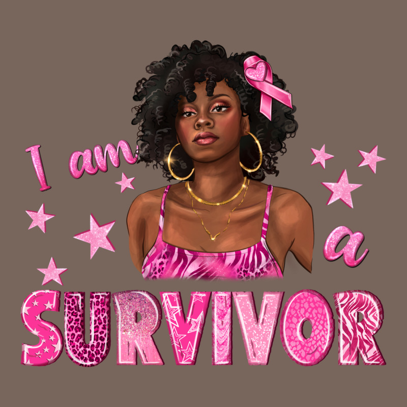 I Am A Survivor Breast Cancer With Afro Woman Premium Hoodie by texasbilliewilder | Teevron