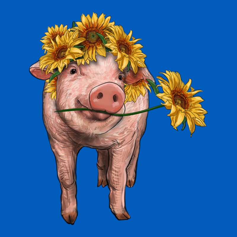 Pig With Sunflowers Urban Hoodie by RanaPortraitStore | Teevron