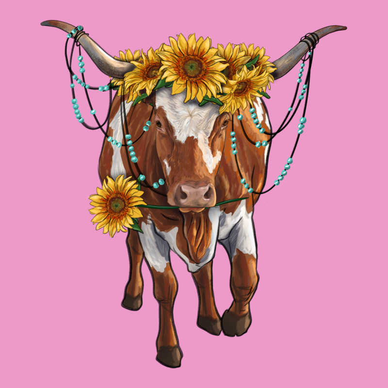 Longhorn Cow With Sunflowers Urban Hoodie by RanaPortraitStore | Teevron