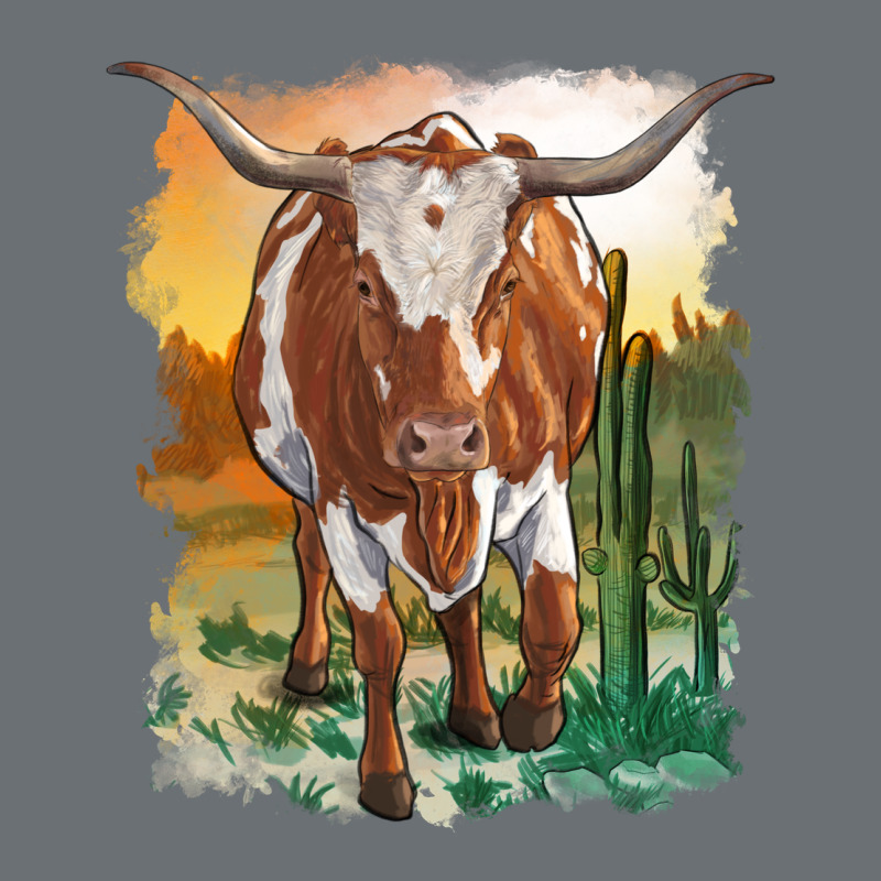 Longhorn Cow With Desert Background Premium Hoodie by RanaPortraitStore | Teevron