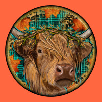 Fall Highland Cow Round Premium Hoodie | Teevron