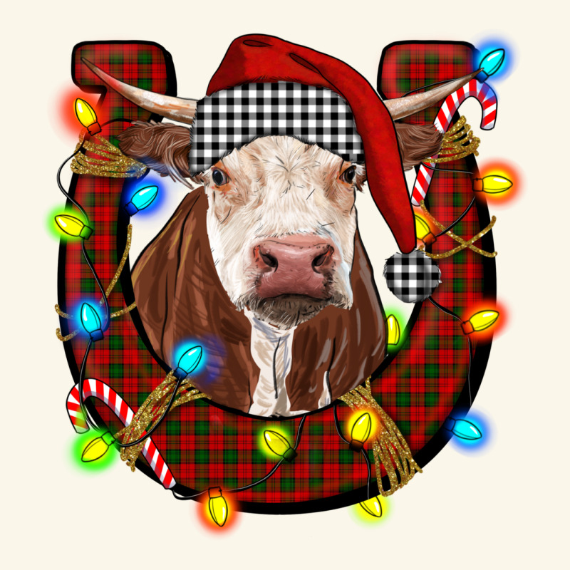 Christmas Horseshoe With Hereford Cow Premium Hoodie by RanaPortraitStore | Teevron