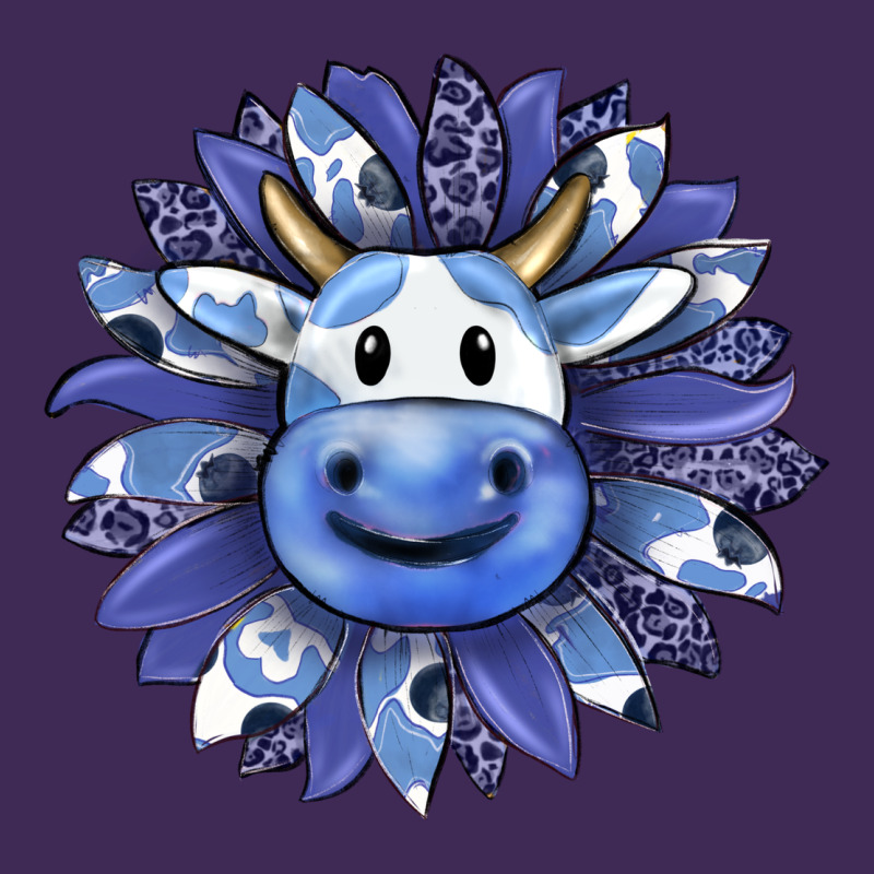 Blueberry Milkshake Cow Sunflower Premium Hoodie by RanaPortraitStore | Teevron