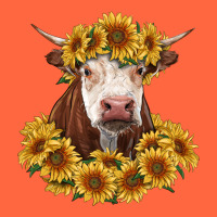Hereford Cow With Sunflowers Premium Hoodie | Teevron