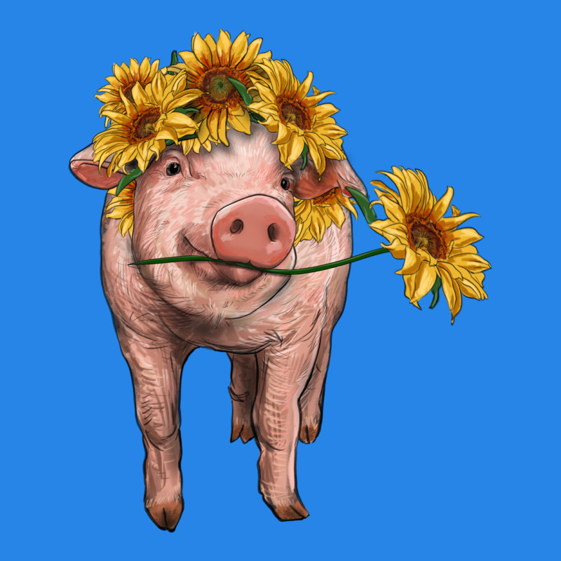 Pig With Sunflowers Premium Hoodie by RanaPortraitStore | Teevron