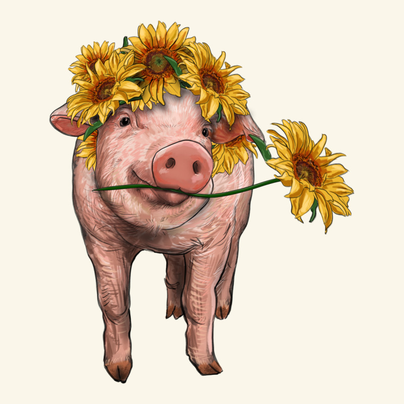 Pig With Sunflowers Premium Hoodie by RanaPortraitStore | Teevron