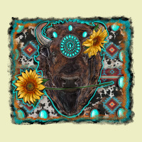 American Bison Wıth Sunflower And Gemstone Urban Hoodie | Teevron