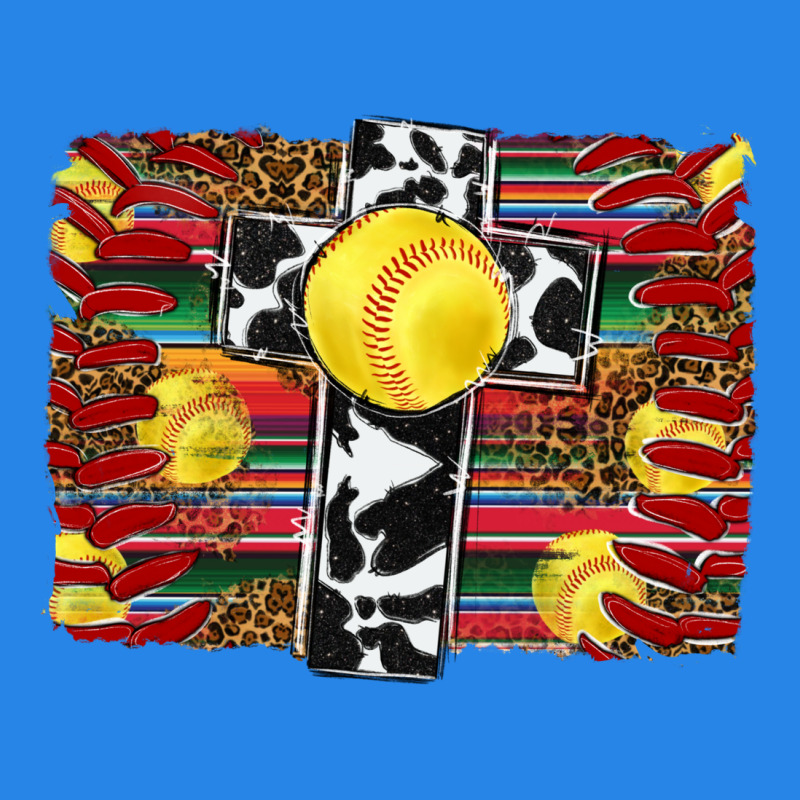 Softball Cross Serape Leopard Background Premium Hoodie by RanaPortraitStore | Teevron