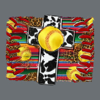 Softball Cross Serape Leopard Background Premium Hoodie | Teevron