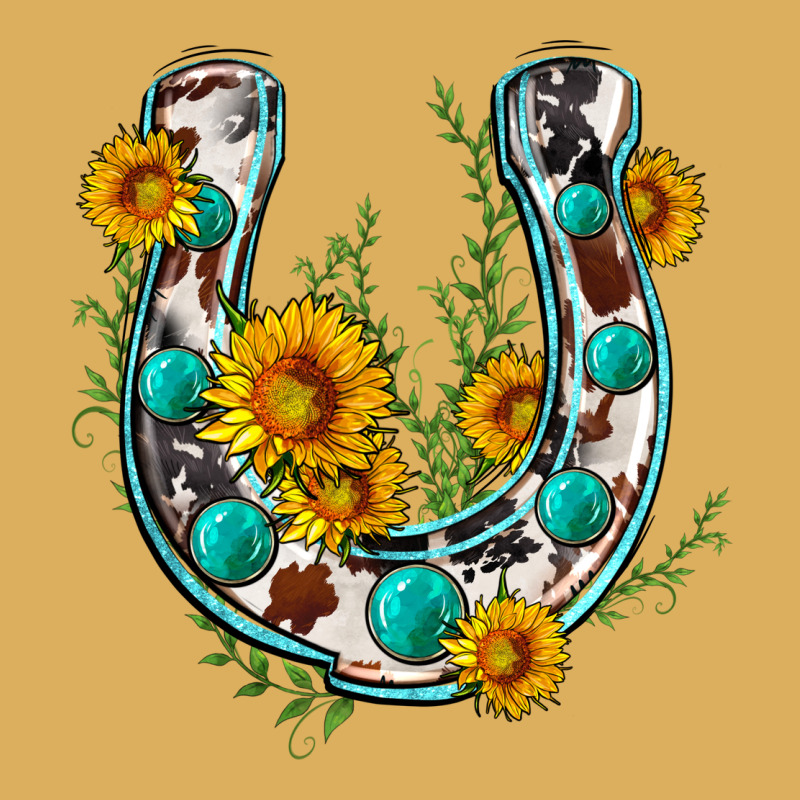Cowhide Sunflower Horseshoe Premium Hoodie by Zillion Design Studio | Teevron