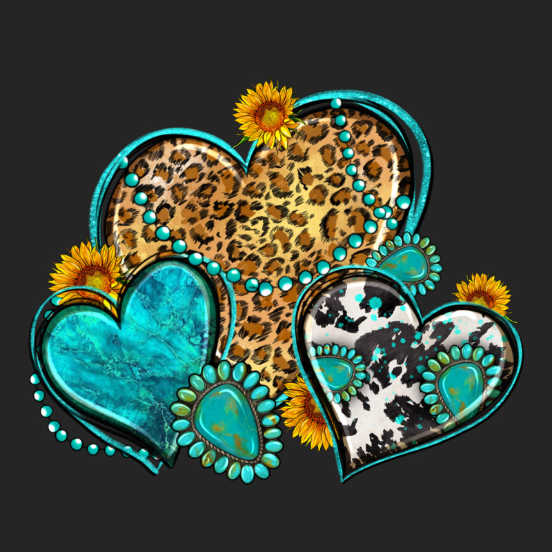 Western Turquoise Hearts Premium Hoodie by Zillion Design Studio | Teevron