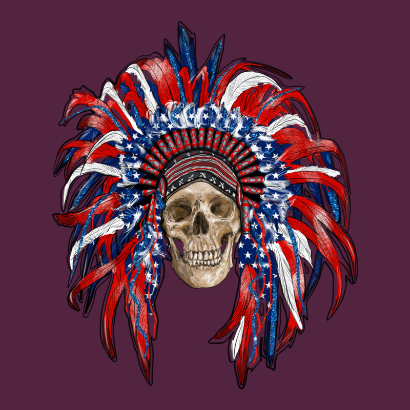 American Flag Indian Headdress With Skull Urban Hoodie by RanaPortraitStore | Teevron