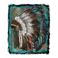 Indian Feather Headdress With Leopard Background Premium Hoodie | Teevron