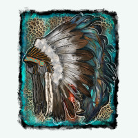 Indian Feather Headdress With Leopard Background Premium Hoodie | Teevron