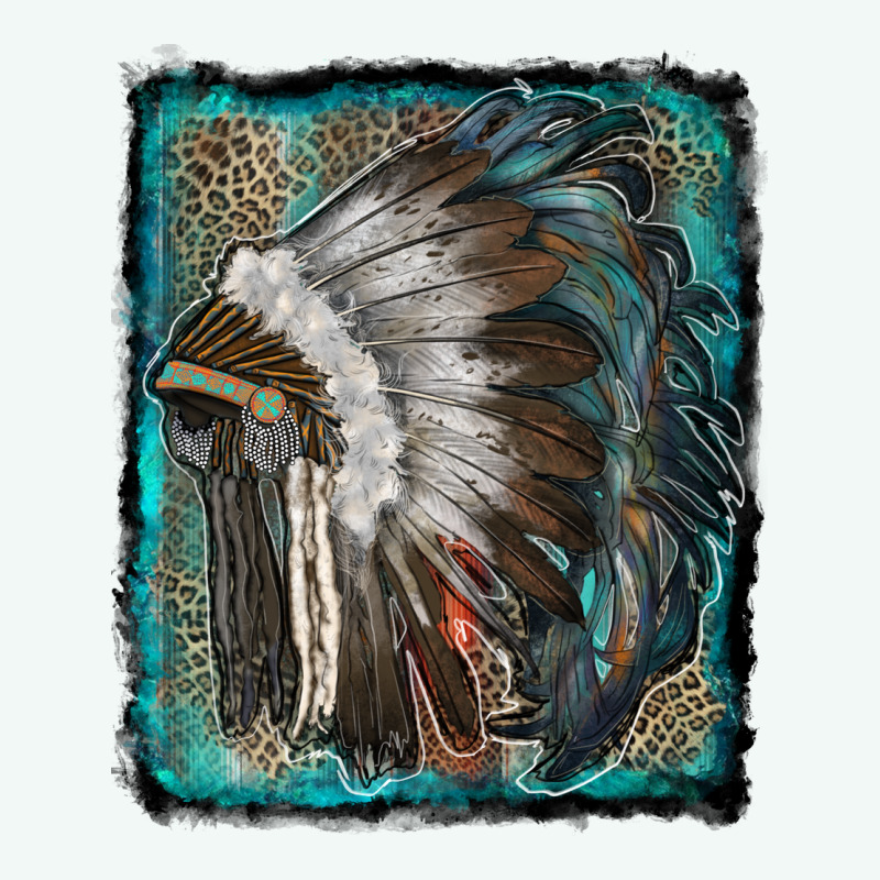 Indian Feather Headdress With Leopard Background Premium Hoodie by RanaPortraitStore | Teevron