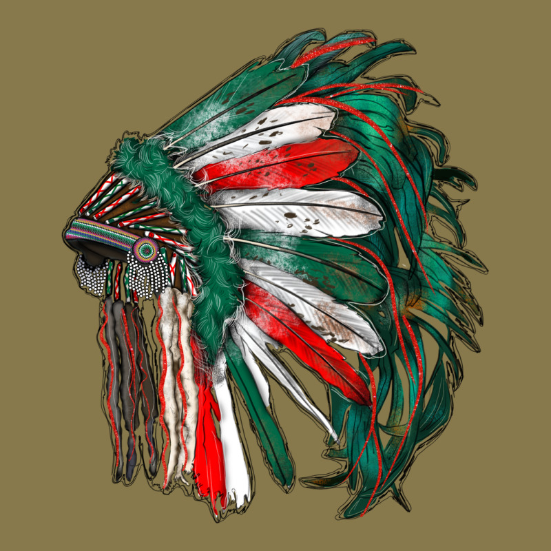 Mexican Flag Indian Headdress Premium Hoodie by RanaPortraitStore | Teevron