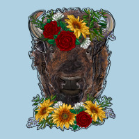 Bison Face With Flowers Premium Hoodie | Teevron