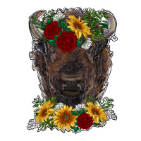 bison face with flowers | Teevron