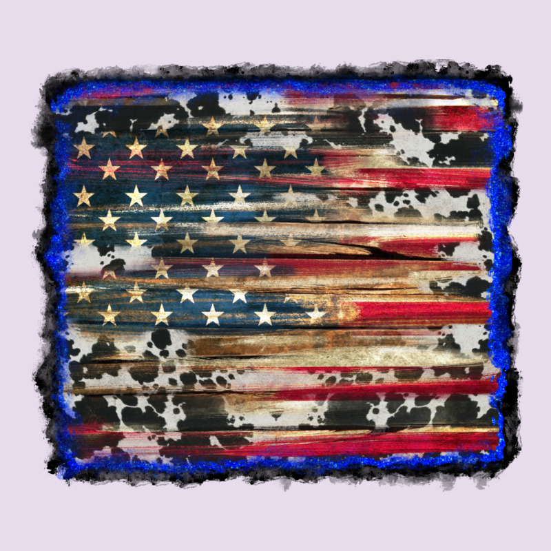 American Flag With Cowhide Background Premium Hoodie by RanaPortraitStore | Teevron