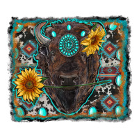 american bison wıth sunflower and gemstone | Teevron