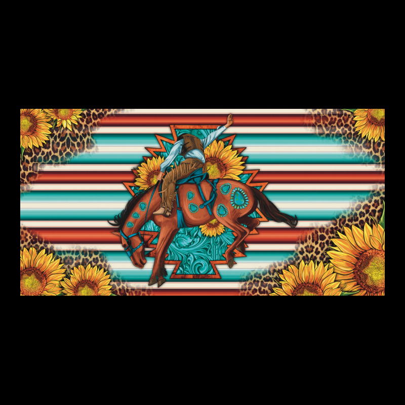 Bucking Bronco Aztec Shape License Plate Ladies Tee by Artiststas | Teevron
