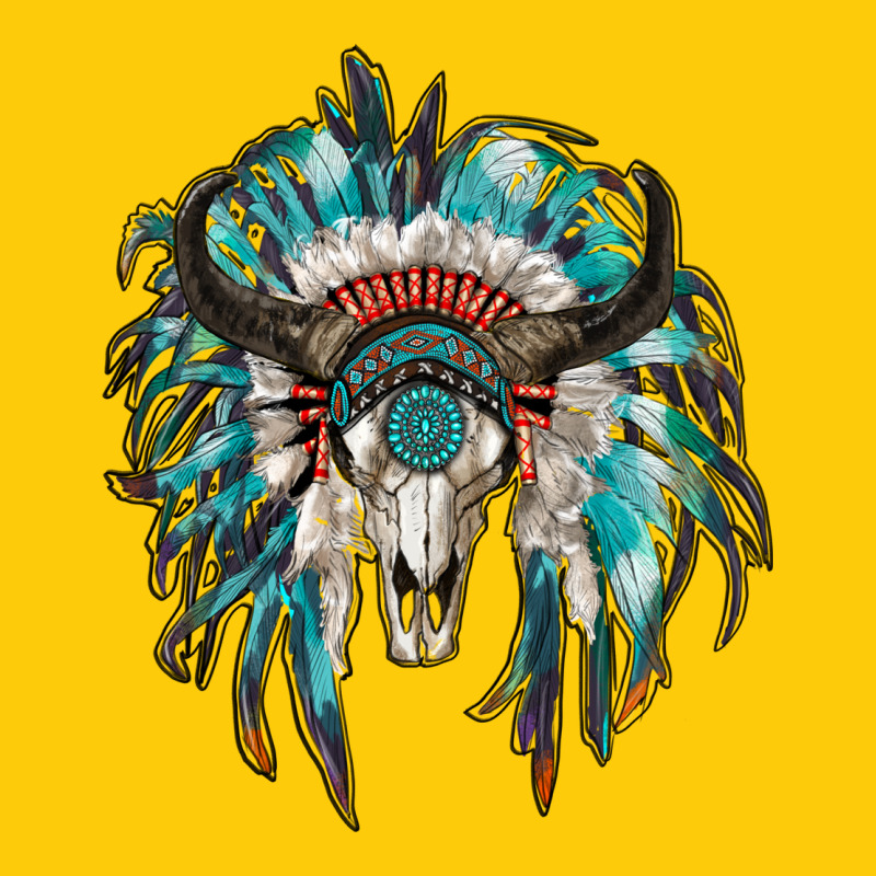 Indian Headdress With Bull Skull Premium Hoodie by RanaPortraitStore | Teevron