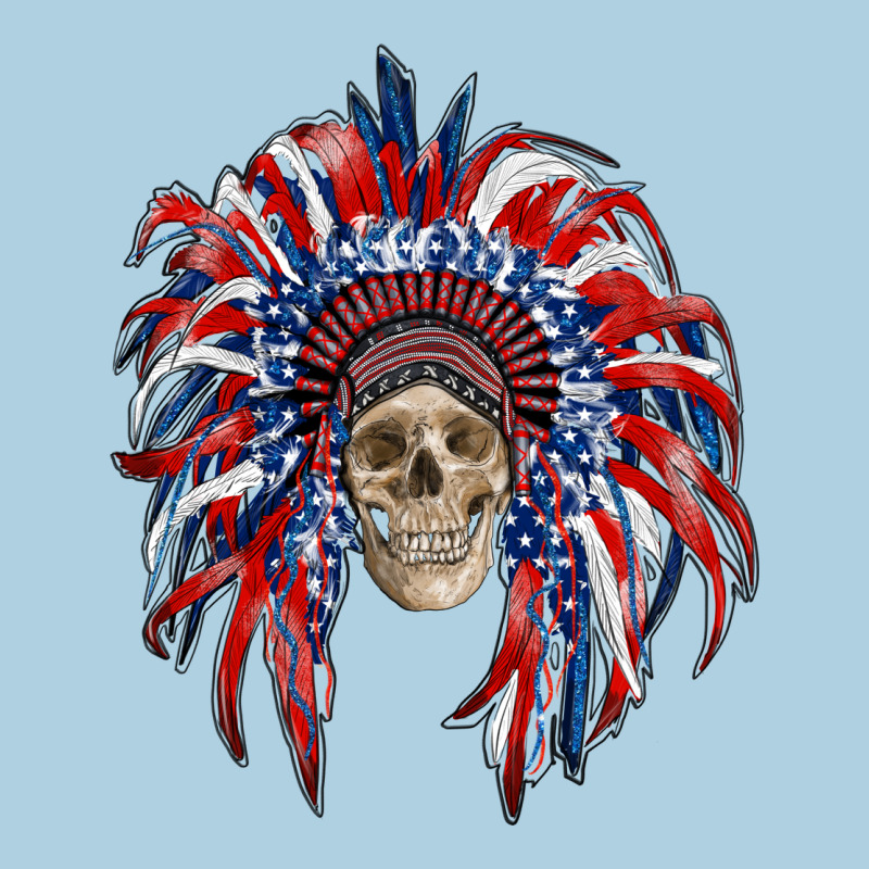 American Flag Indian Headdress With Skull Premium Hoodie by RanaPortraitStore | Teevron