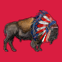 American Bison With Indian Headdress Premium Hoodie | Teevron