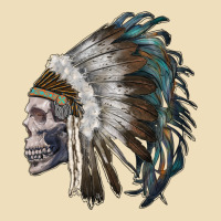 Skull With Indian Headdress Premium Hoodie | Teevron