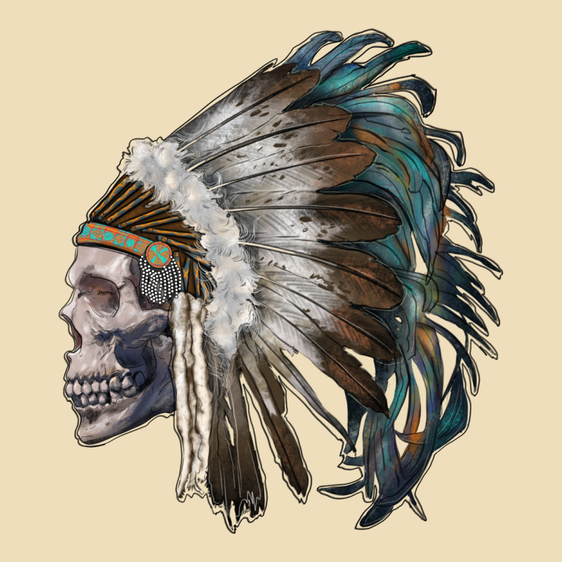Skull With Indian Headdress Premium Hoodie by RanaPortraitStore | Teevron